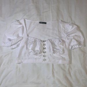 White Puff Sleeve Top